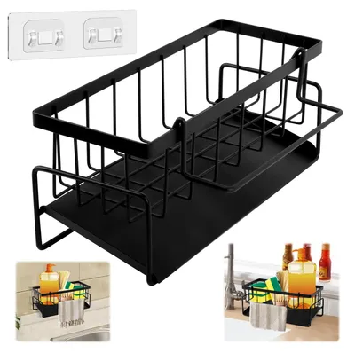 Obrázek produktu pro Organizér do kuchyně, držák na houbičky do dřezu, multifunkční design s háčky