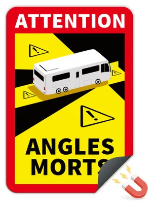 Produktbild von Angles Morts Magnetfolie 25x17 cm – Toter Winkel Aufkleber für Wohnmobile über 3,5 t | Frankreich RV004-03 Wohnmobil 1 Stück