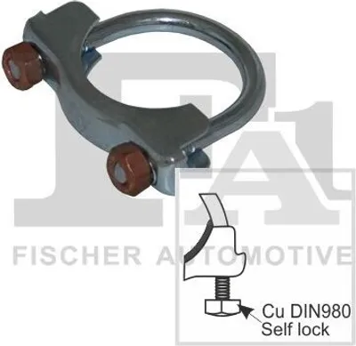 Obrázek produktu pro FA1 921-969 Uchycení výfuku, U-svorka, průměr 69 mm, vhodné pro:* MERCEDES-BENZ C-třída, limuzína (W203)* SPRINTER 3,5t, karoserie (906)* C-třída, kombi (S203)