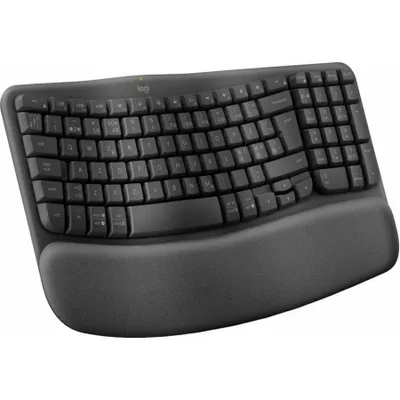 Produktbild von Logitech Wave Keys Keyboard with cushioned palm rest wireless Bluetooth LE QWERTY graphite (PAN)