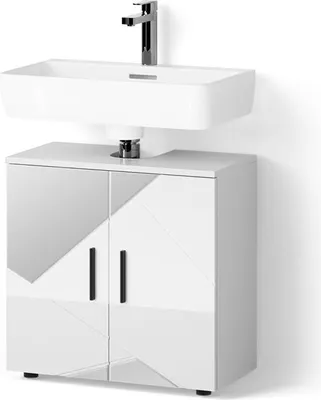 Immagine prodotto di Mobile sottolavabo per bagno Livinity Ronco Bianco lucido con inserti 60 x 59 cm, Model 52741