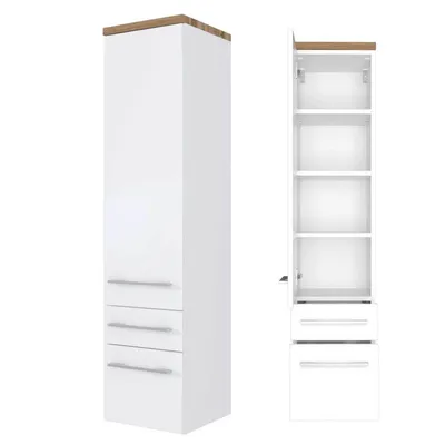 Produktbild von Badmöbel Midischrank Hochschrank 30 cm TAREE-03 in matt weiß
