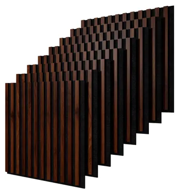 Immagine prodotto di STEGU Linea Acoustic PROline Set da 8 pannelli acustici 60x60,5 cm con lamelle in legno noce scuro