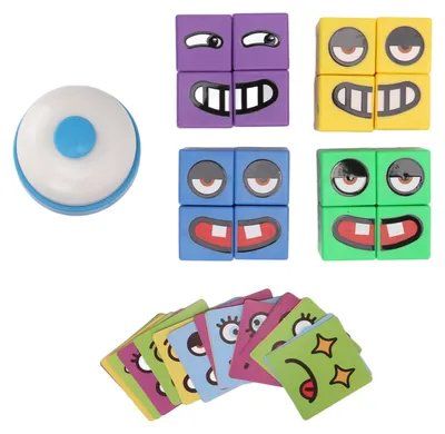 Image de Expressions cubes assortis, blocs de construction évolutifs, jouets éducatifs interactifs pour enfants