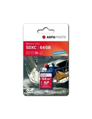 Produktbild von AgfaPhoto 64GB SDXC, 64 GB, SDXC, Klasse 10, Mehrfarbig