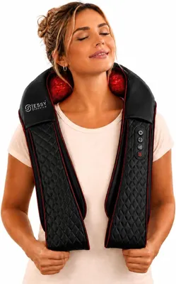 Produktbild von Shiatsu-Nackenstütze mit Wärmefunktion, Nackenmassagegerät für Rücken, Nacken und Schultern, Massagegerät zur Linderung von Nackenschmerzen