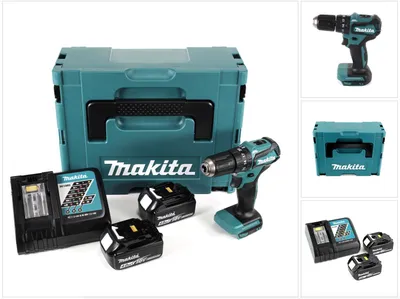 Produktbild von Makita DHP 483 RMJ Akku Schlagbohrschrauber 18V 40Nm im Makpac + 2x 4,0 Ah Akku + Ladegerät