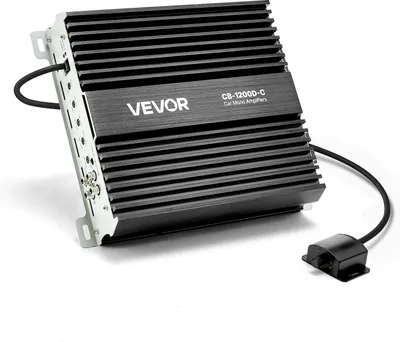 Immagine prodotto di VEVOR amplificatore monoblocco per auto 1200 W RMS MAX 1/2/4 Ohm, amplificatore audio (classe D) con controllo del livello del subwoofer telecomandato filtro passa-basso amplificazione dei bassi controllo del volume a sfasamento