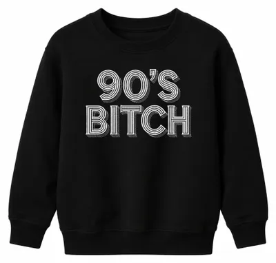 Immagine prodotto di Felpa per bambini, stile anni '90, retrò, nostalgia, regalo, vintage, nera, taglia 116