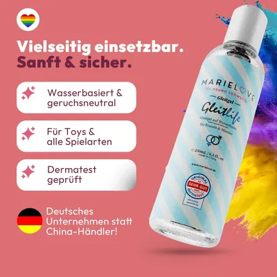Produktbild von Gleitgel Wasserbasiert 250ml für Silikon Sexspielzeug geruchslos geschmackslos