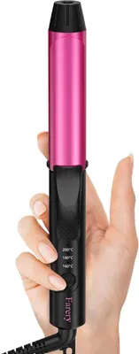 Produktbild von Mini Lockenstab 25mm für kurzes Haar, 3 Temperaturstufen, Keramik mit Keratin & Arganöl, Reisegröße, Dual-Spannung, Aufbewahrungstasche inklusive