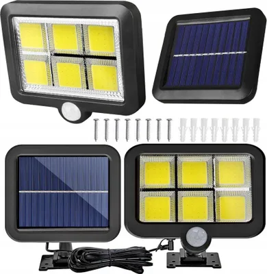 Zdjęcie produktu dla Lampa Led Z Czujnikami I Panelem Solarnym 120Led Bg-105