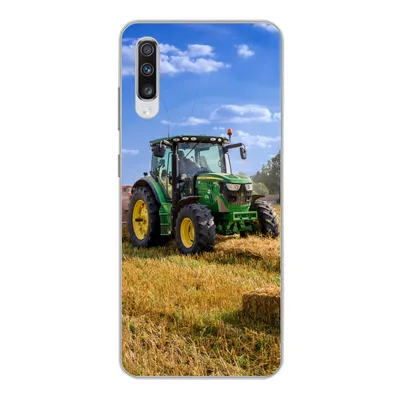 Produktbild von MuchoWow® Handyhülle Schutzhülle Hülle für Samsung Galaxy A70 Traktor - Bauernhof - Heu - Feld - Sonne - Landleben Silikon Softcase Handy Hülle - Schutzhaube