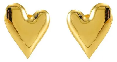 Produktbild von Dailygoody - Kleine goldene Herz-Ohrstecker - Elegante Statement-Ohrringe - Leicht und bequem - 18k vergoldeter Edelstahl - Schmuck für besondere Momente...
