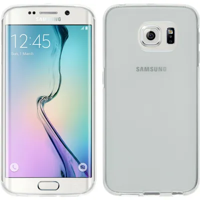 Produktbild von PhoneNatic Case kompatibel mit Samsung Galaxy S6 Edge - weiß Silikon Hülle transparent + flexible Folie
