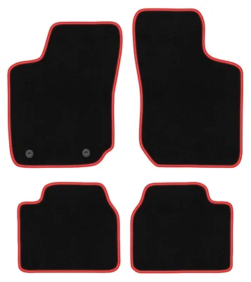 Produktbild von Fußmatten Automatten Velours Schwarz/Rot für Opel Tigra A 1994-2002 Set 4-tlg