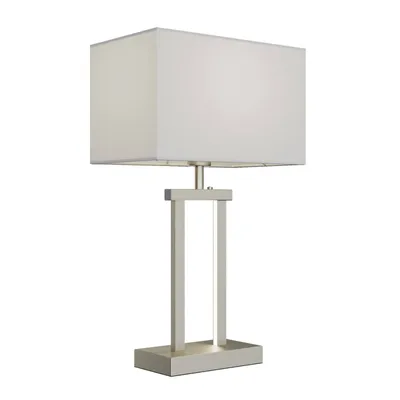 Produktbild von Lindby Tischleuchte Sigurd, weiß, Stoff, Höhe 54cm, E27