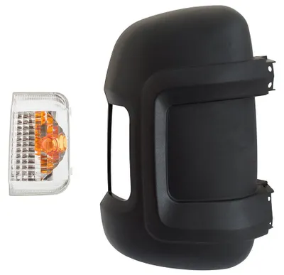 Image de Peugeot Boxer 2006 - Boîtier de rétroviseur extérieur BRAS LONG + CLIGNOTANT ORANGE à droite, jeu de 2 pièces