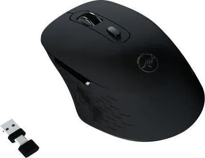 Immagine prodotto di Mouse wireless, Bluetooth, ricevitore 2,4 GHz, clic silenziosi, precisione regolabile, tasti laterali, nero