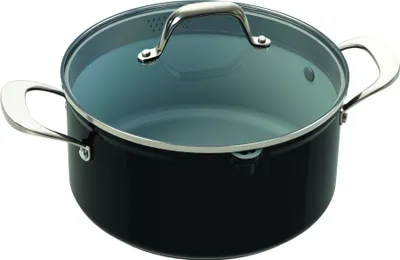 Produktbild von LAGUIOLE Kochtopf 24 cm Glasdeckel Ausgießer 5,1 Liter Antihaftbeschichtung Induktion*00788