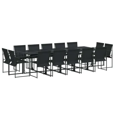 Image de vidaXL Ensemble de jardin 15 pièces noir Textilène