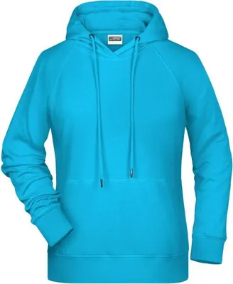 Produktbild von Ladies' Hoody Kapuzensweat mit Raglanärmeln turquoise, Gr. 3XL