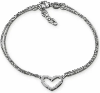 Produktbild von SilberDream Damen-Armband Herz 925 Silber poliert 17-19cm silber SDA2577J