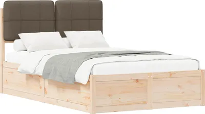 Obrázok produktu pre Rám postele s čalúneným čelom Sivohnedá 120 x 190 cm