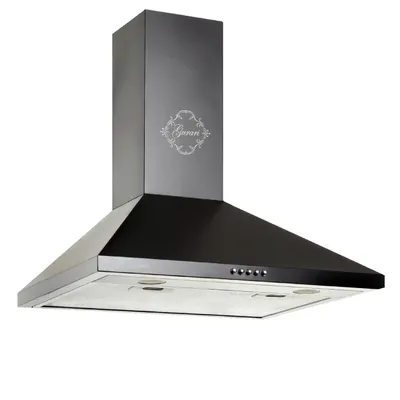 Produktbild von Gurari GCH C 147 BL 6 N Dunstabzugshaube 60cm 1000m³/ h Wandhaube Schwarz