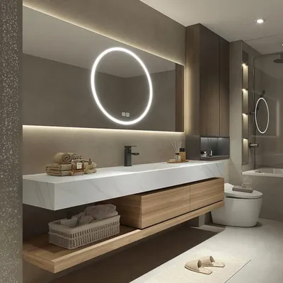 Produktbild von Waschbecken aus Sinterstein mit Schrank und LED-Spiegel für das Badezimmer 120*55cm 【RW2032-120 K】