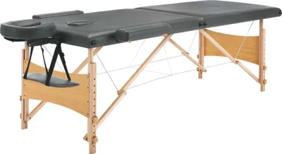 Immagine prodotto di Lettino da Massaggio 2 Zone Telaio in Legno Antracite 186x68cm