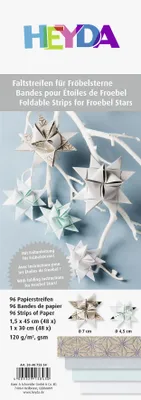 Produktbild von HEYDA 204875534 Faltstreifen-Set für Fröbelsterne 1 x 30 cm 15 x 45 cm