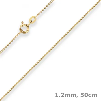 Produktbild von 1,2mm Ankerkette flach Goldkette Collier Halskette aus 333 Gold Gelbgold 50cm