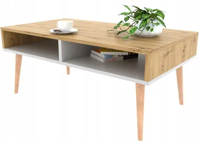Produktbild von Couchtisch SCANDI ARTISAN/WEISS Wohnzimmertisch Mit Ablage