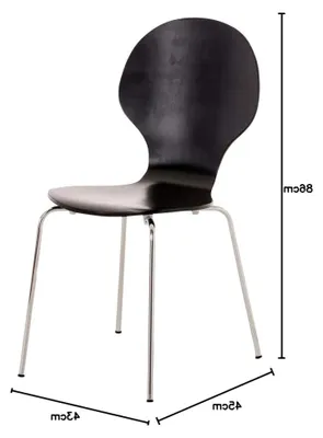 Produktbild von Stapelstuhl Diego I Esszimmerstuhl mit Metallgestell und Holzsitz I Ergonomisches Design I Platzsparend für Esszimmer und Küche, Farbe: schwarz