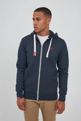 Produktbild von Solid SDBennZip Herren Sweatjacke Kapuzenjacke Hoodie mit Kapuze Reißverschluss Kordelzug Label-Details Baumwollmischung Regular fit