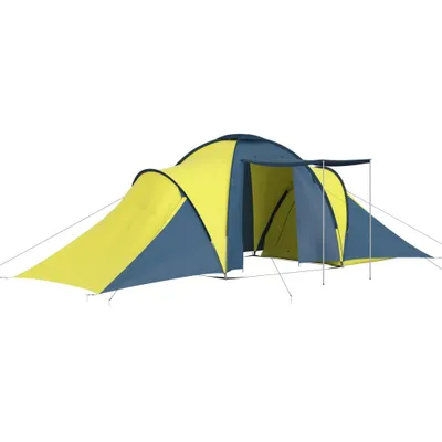 Image de vidaXL Tente de camping 6 personnes bleue et jaune