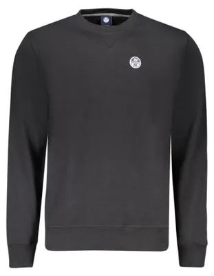 Produktbild von Herren Langarm-Sweatshirt Schwarz Rundhals mit Applikation