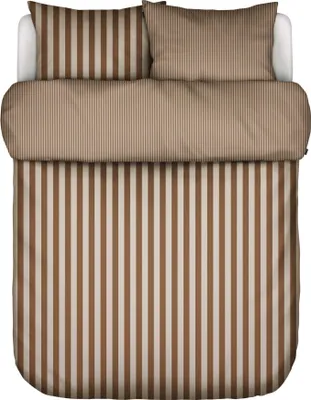 Produktbild von Marc O'Polo Satin-Bettwäsche-Garnitur Classic Stripe  Farbe Toffee brown Größe 200x220 + 2+80x80 cm