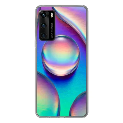Produktbild von MuchoWow® Handyhülle Schutzhülle Hülle für Huawei P40 Wasser - Regenbogen - Abstrakt Silikon Softcase Handy Hülle - Handytasche