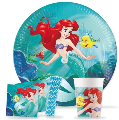 Produktbild von Arielle die Meerjungfrau Geburtstagsdeko Kindergeburtstag Partyset Ariel