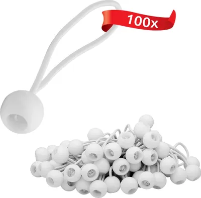 Produktbild von ECENCE 100x Spanngummi, Planenspanner Set, Expanderschlingen mit Kunststoff-Kugel, Zeltgummis für