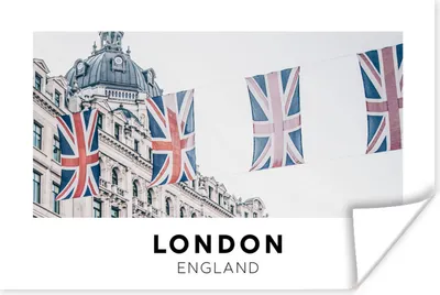 Produktbild von MuchoWow® Poster England - London - Flaggen 60x40 cm - Schlafzimmerdekoration