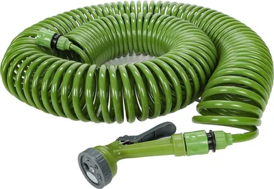 Obrázek produktu pro Sada spirálové zahradní hadice Kinzo 30M - automatické navíjení zahradní hadice - včetně postřikovací hlavice