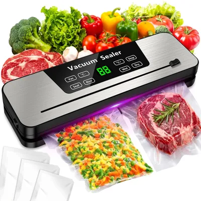 Vakuumierer 7-in-1, 65 KPA, Trocken-/Nassmodus, UV, 50 Beutel