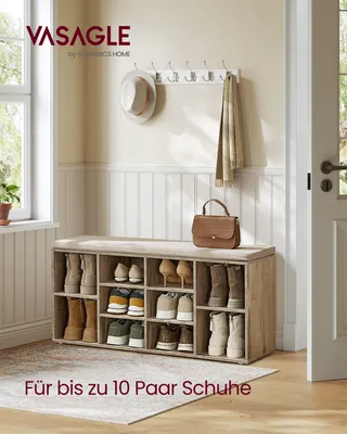 Produktbild von Schuhbank, Schuhregal, Sitzbank, Flurbank, verstellbaren Ablagen