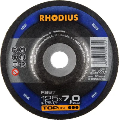 Produktbild von Rhodius Schleifscheibe RS 67 125x7,0x22,23mm Stahl Topline - 200141