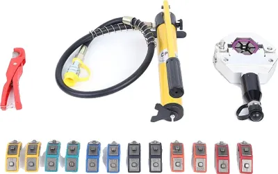 Obrázek produktu pro Hydraulické kleště na krimpování trubek, hliníková slitina, sada 7 nástrojů, žlutá barva