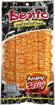 Produktbild von BENTO Tintenfisch-Meeresfrüchte Snack 20g SCHARF | Angry Spicy Mixed Seafood Snack