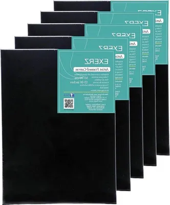 Produktbild von Famanu Leinwand schwarz 30 x 40 cm - 5 Stück - Vorgezogene Leinwand - 100% Baumwolle - 280 g/m²